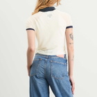 Acne Studios Women's Kout Transparent Polo Top in White/Navy