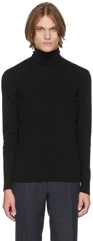 Photo: Ralph Lauren Purple Label Black Slim Wool Turtleneck