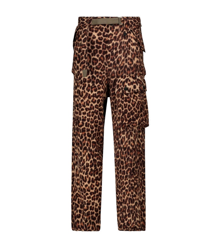 Photo: Sacai - Leopard Shrivel cargo wool pants