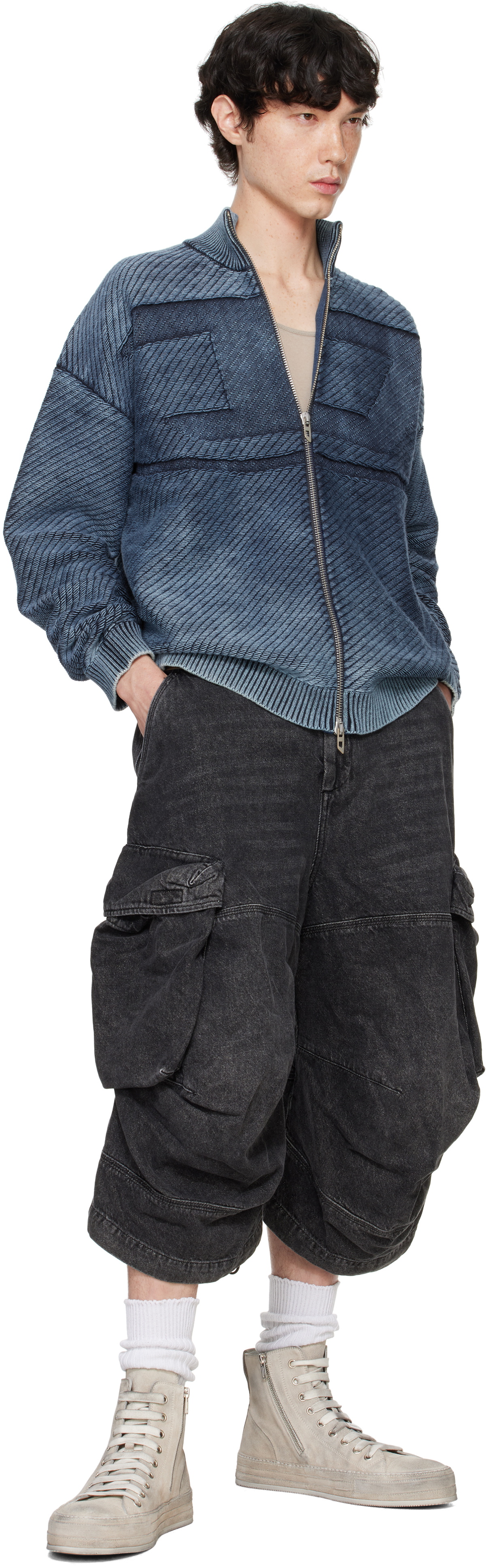 Diesel Blue K-Klevery-Zip Sweater Diesel