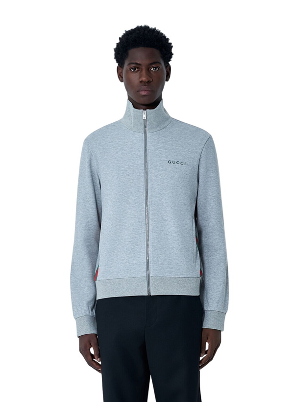 Photo: Gucci Web Motif Zip-Up Sweatshirt