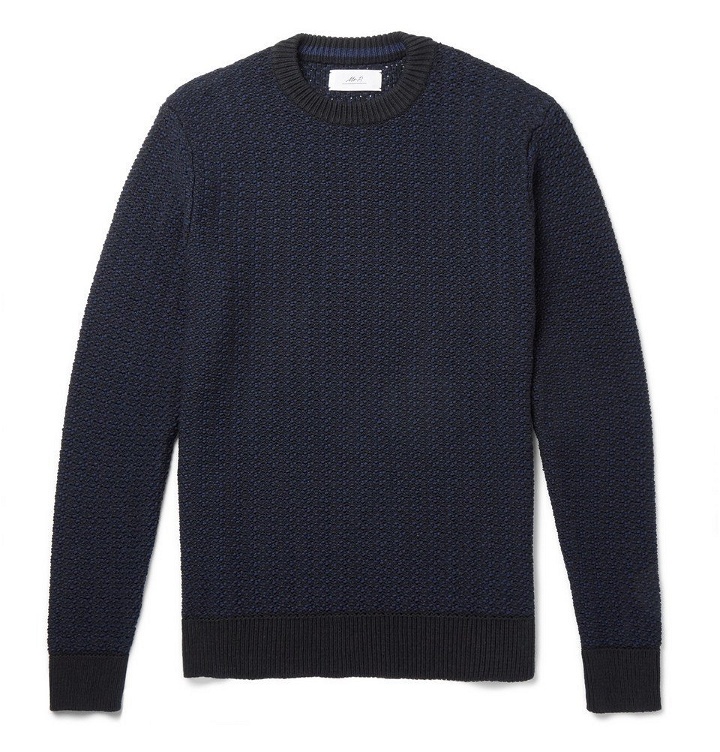 Photo: Mr P. - Textured Cotton-Blend Sweater - Men - Navy