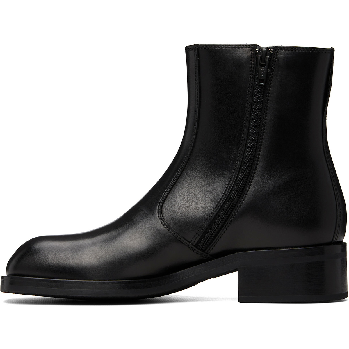 LEMAIRE Black Zipped Ankle Boots