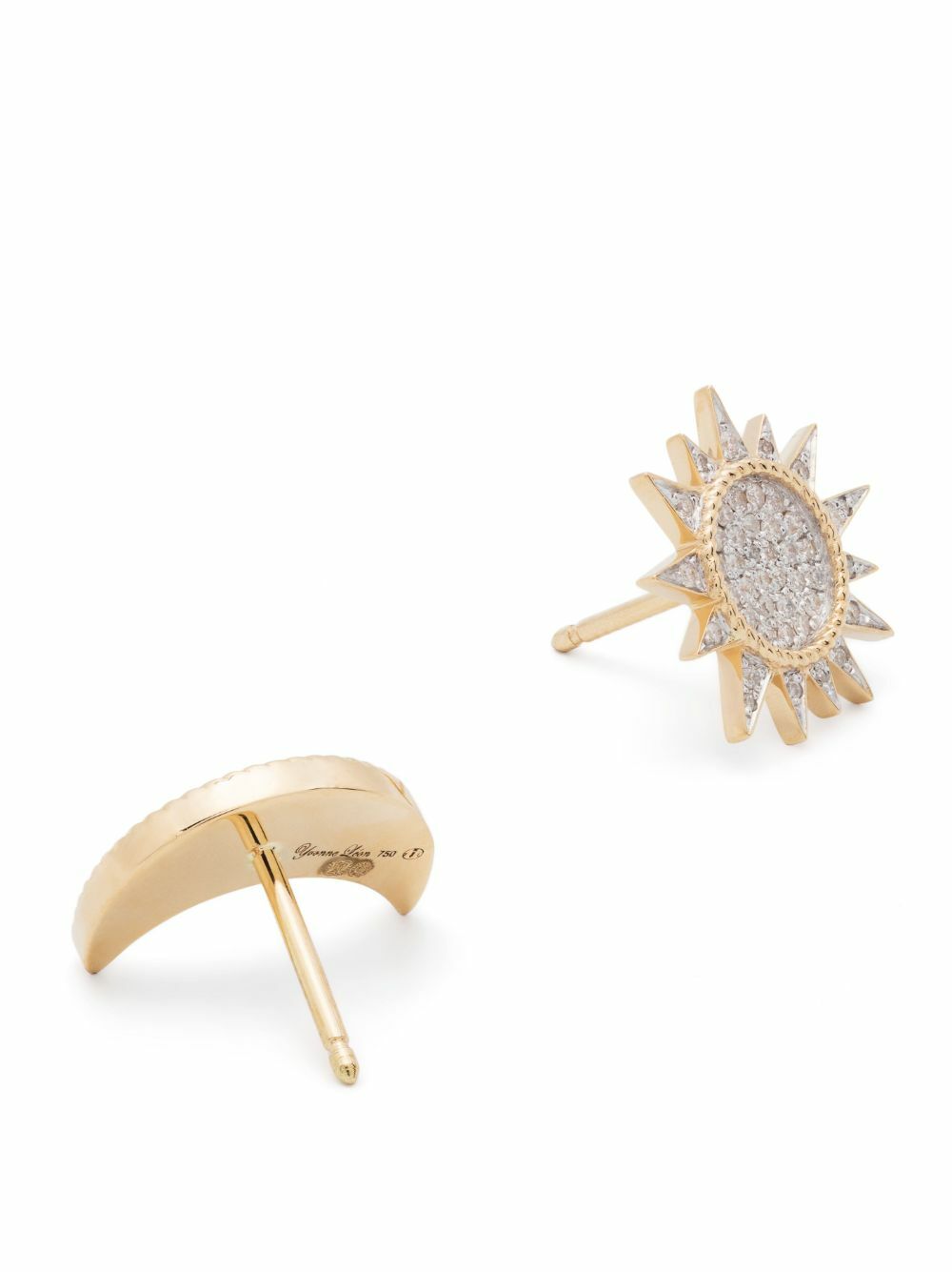 Yvonne Léon 18K Yellow Gold Soleil & Lune Diamond Stud Earrings