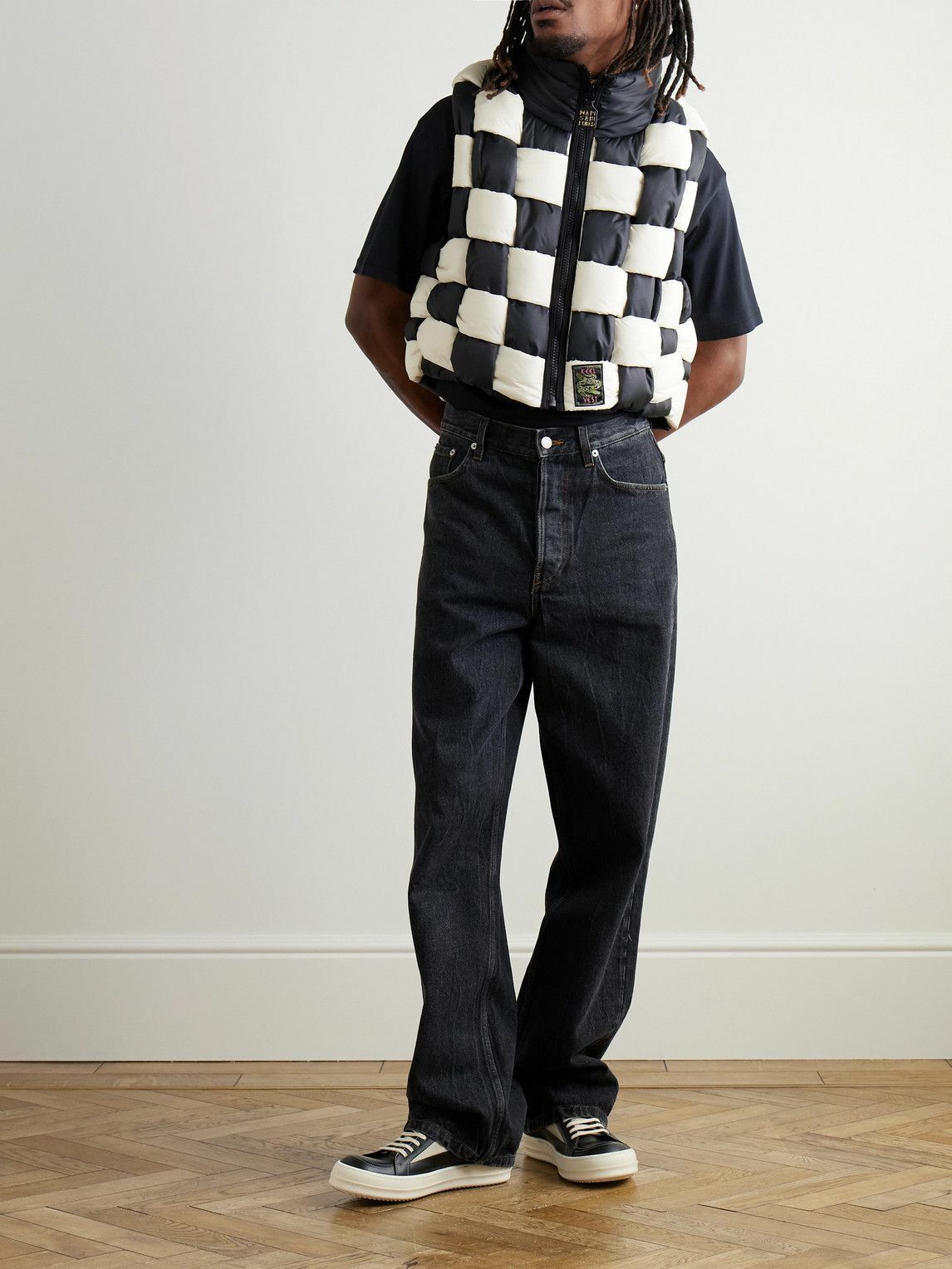 KAPITAL - Cropped Reversible Quilted Padded Shell Gilet
