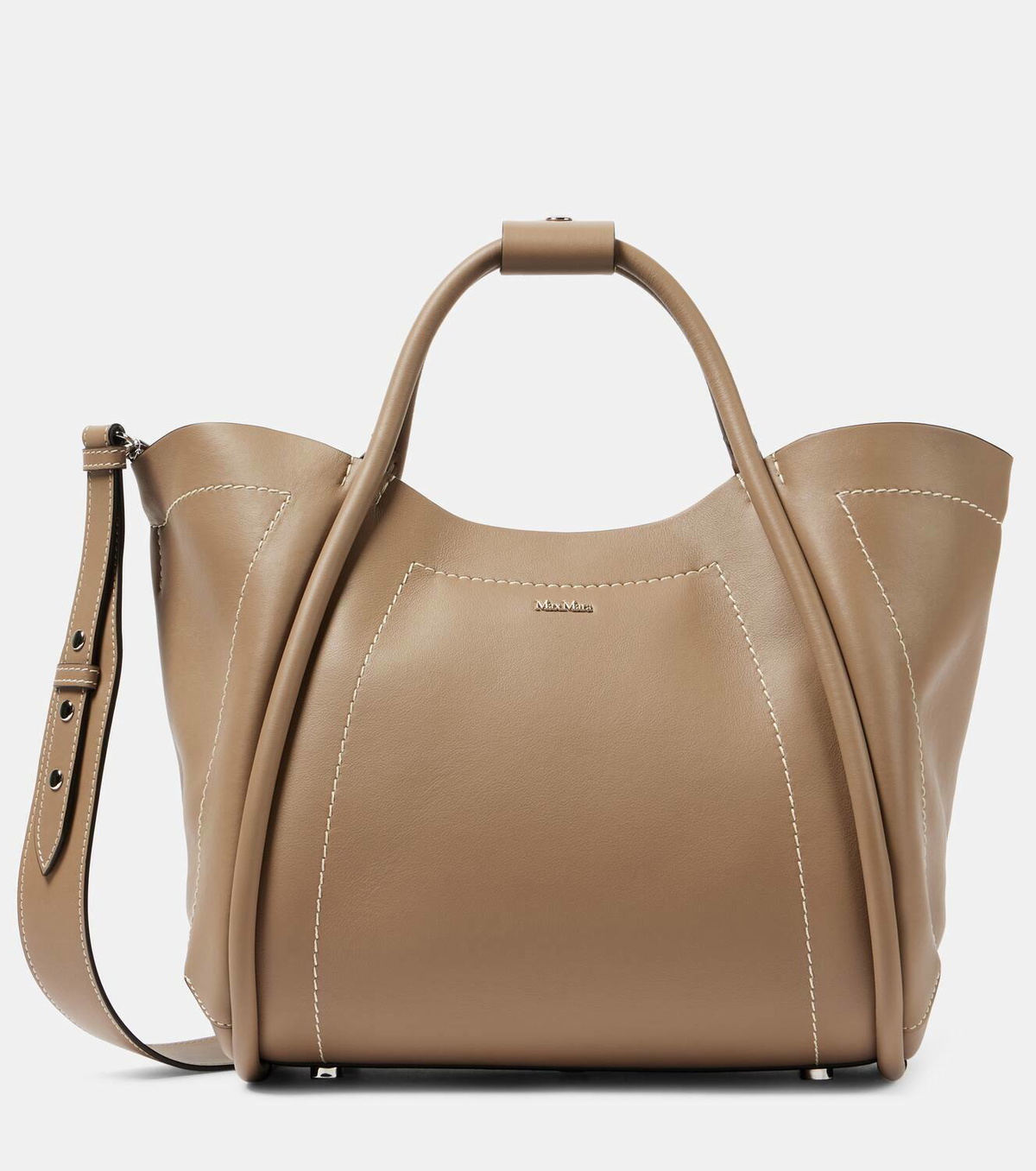 25SS new/Max Mara マリンミニレザートートバッグ Bag Beige 国内発送】MAX MARA マリンミニレザートートバッグ (Max Mara