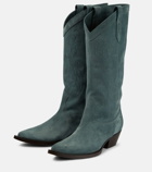 Etro Embroidered suede leather boots