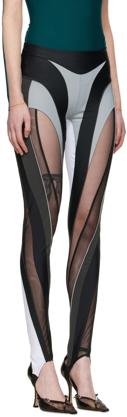 Black Cutout Leggings by Mugler on Sale