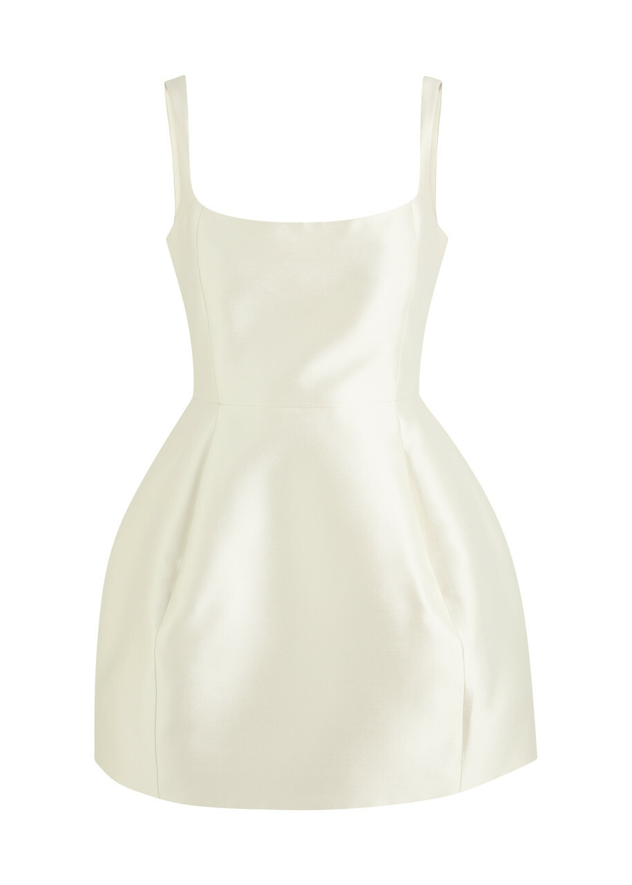 DE LA Vali Lola Satin-twill Mini Dress Ivory
