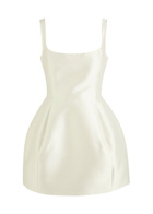 DE LA Vali Lola Satin-twill Mini Dress Ivory
