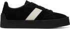 Hugo Black Suede Side Stripe Sneakers