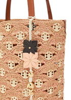Rabanne Disc-embellished Raffia Bucket Tote bag - Peach - One Size