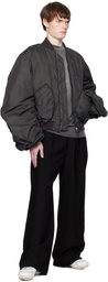 We11done Black Washed Nylon Bomber Jacket