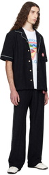 Casablanca Black Monogram Jacquard Towelling Sweatpants