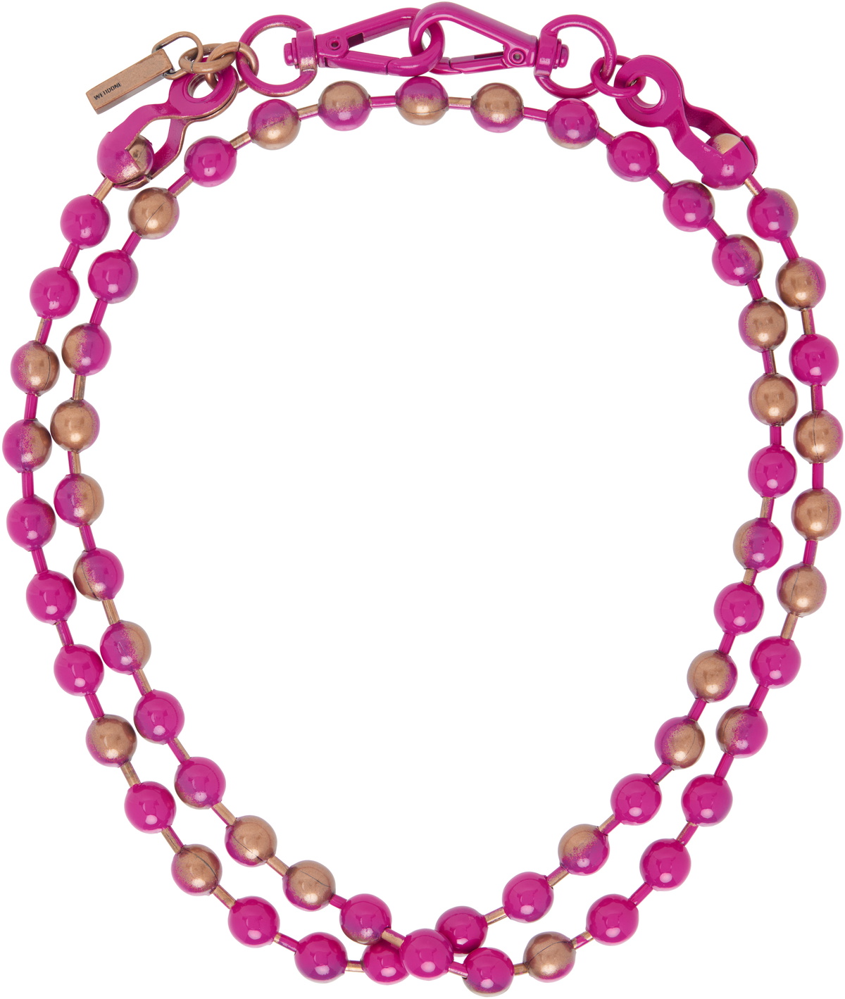 We11done Pink & Bronze Colored Ball Chain Necklace