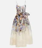 Zimmermann - Tama floral linen and silk midi dress