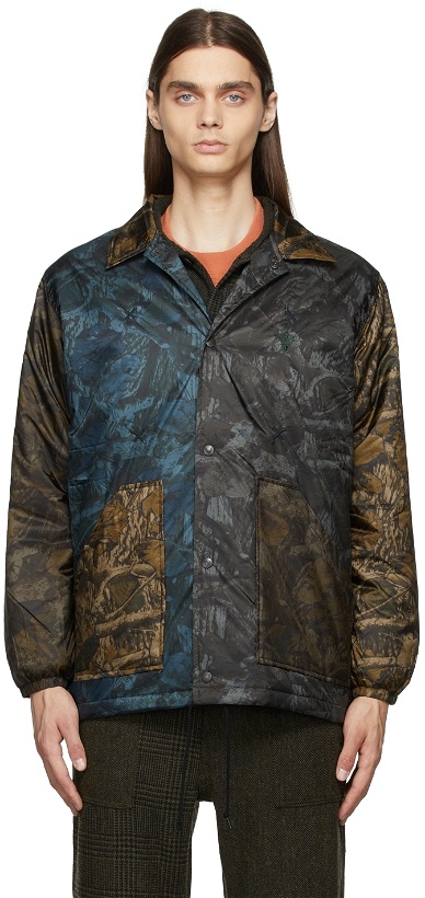 Photo: South2 West8 Brown & Navy Insulated Coach Jacket