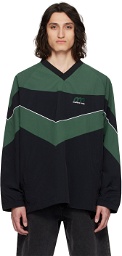 Martine Rose Black & Green Embroidered Sweatshirt