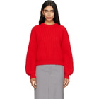 Jil Sander Red Wool Crew-Neck Sweater