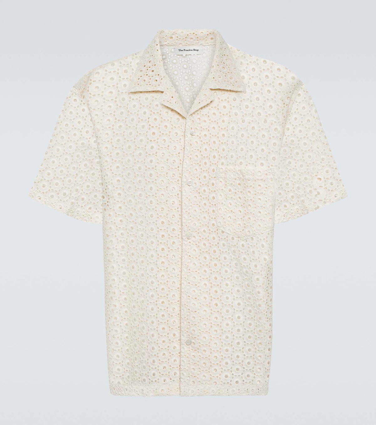 The Frankie Shop Embroidered cotton bowling shirt