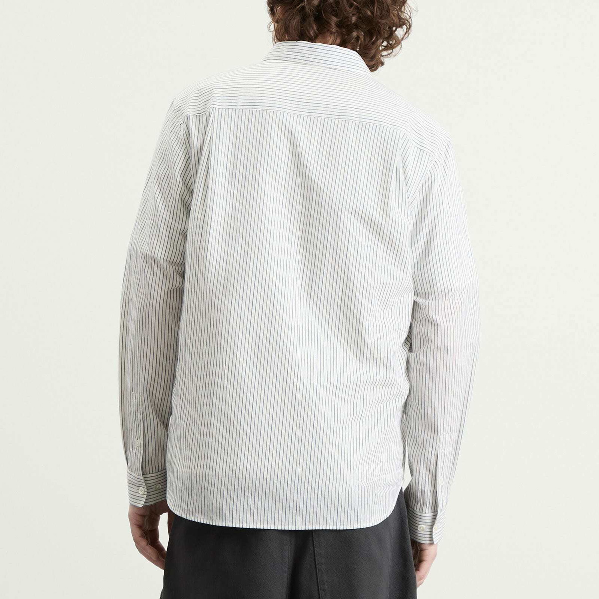 YMC Men's Curtis Stripe Shirt in Natural/Navy