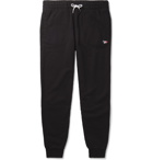 Maison Kitsuné - Tapered Logo-Appliquéd Loopback Cotton-Jersey Sweatpants - Black
