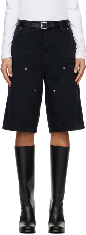 Photo: Carhartt Work In Progress Black Nixon Double Knee Denim Shorts