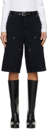 Carhartt Work In Progress Black Nixon Double Knee Denim Shorts