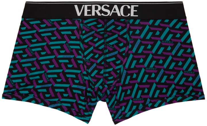 Photo: Versace Underwear Blue La Greca Boxers