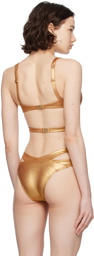 Agent Provocateur Gold Mazzy Bikini Top