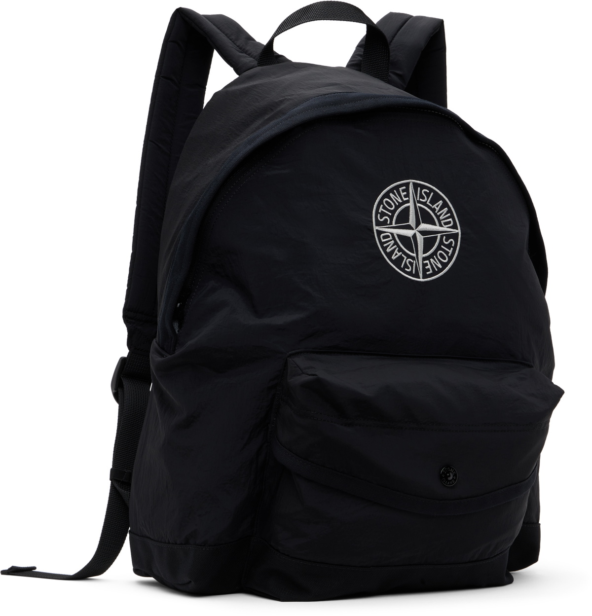 Stone Island Junior Kids Black Nylon Metal In Econyl Backpack