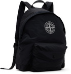 Stone Island Junior Kids Black Nylon Metal In Econyl Backpack