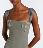 Rachel Gilbert Malia embellished crêpe corset gown
