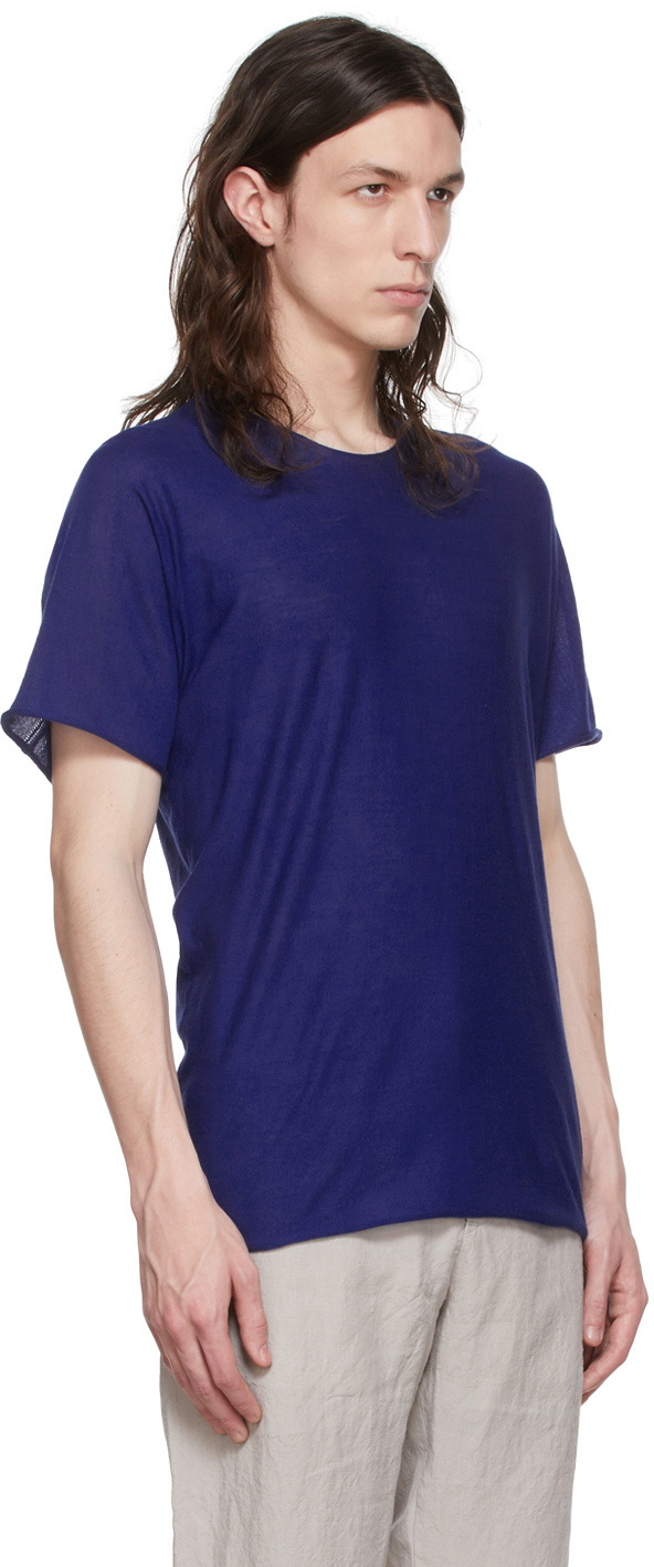 Label Under Construction Blue Cotton T-Shirt