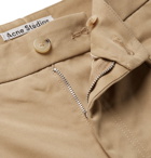 Acne Studios - Pleated Brushed Cotton-Twill Chinos - Men - Sand