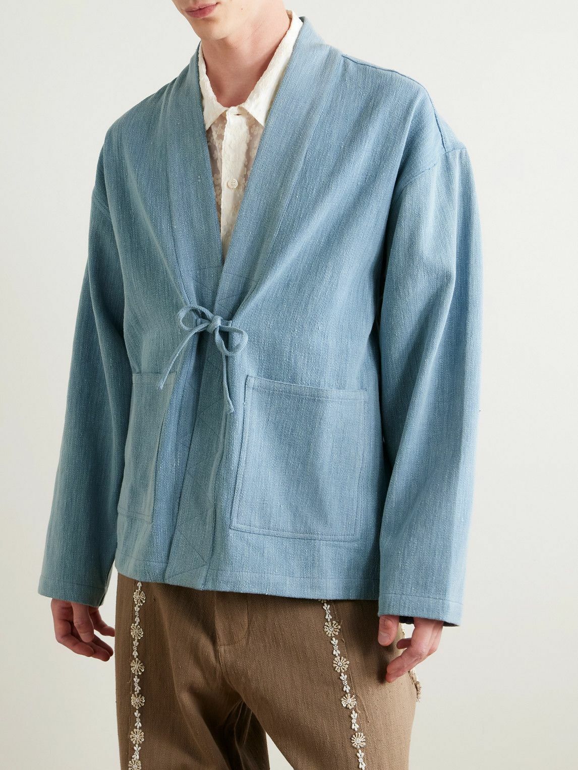 Kardo - Osaka Printed Denim Jacket - Blue