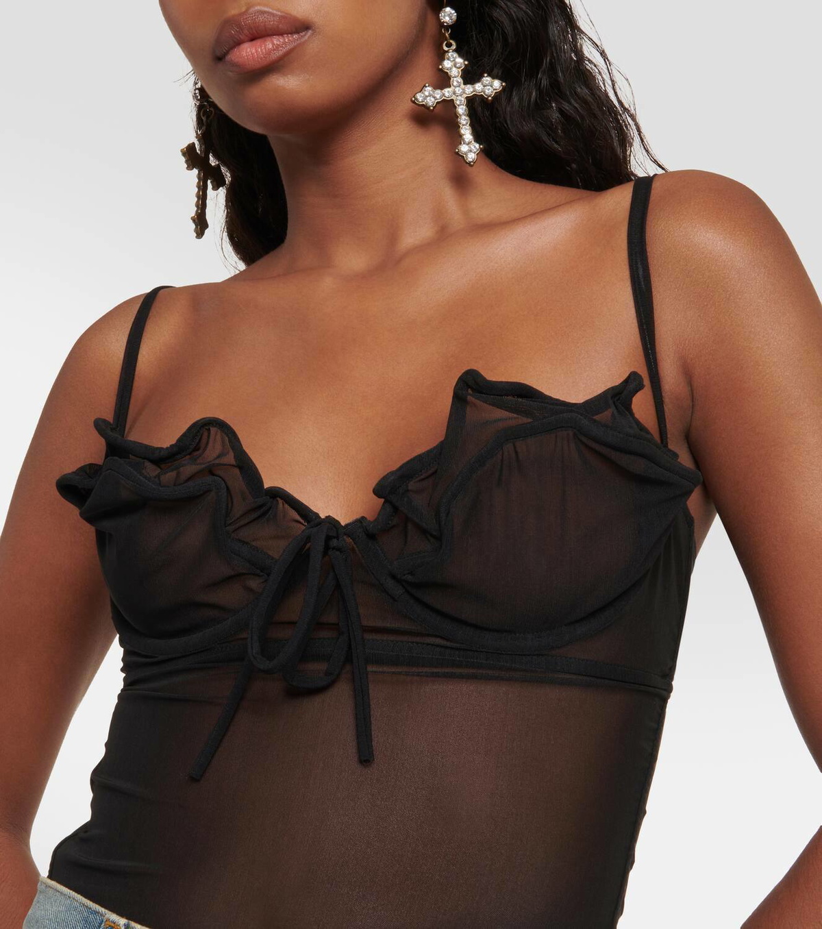 Y/Project Wire Brasier mesh bodysuit