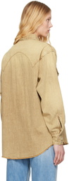 Carter Young Beige Western Denim Shirt