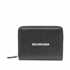 Balenciaga Men's Cash Zip Billfold Wallet in Black/White