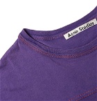 Acne Studios - Edwin Logo-Embroidered Acid-Washed Cotton-Jersey T-Shirt - Purple