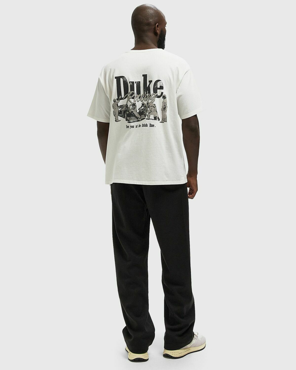 Duke & Dexter DR3 Grey Pit Stop Tee White Mens Shortsleefe