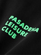 Pasadena Leisure Club - Puff Logo-Print Cotton-Jersey Hoodie - Black