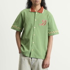 Drôle de Monsieur Men's Embroidered Sport Shirt in Water Green