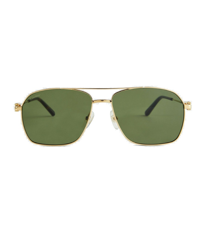 Photo: Cartier Eyewear Collection - Double-bar metal frame sunglasses