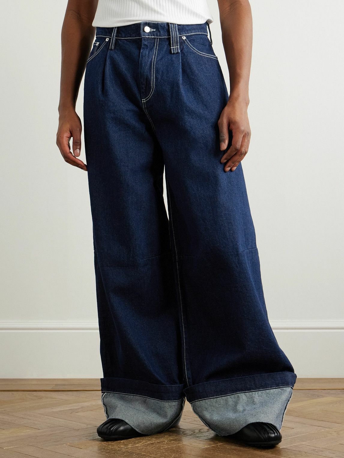 Simone Rocha - Puddle Wide-Leg Pleated Crystal-Embellished