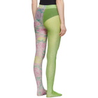 Marc Jacobs Green The Left and Right Print Tights