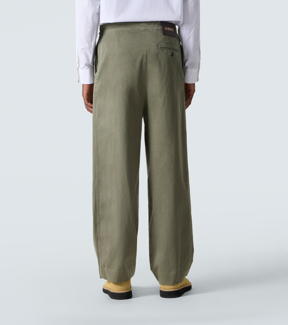 Loewe Belted cotton straight pants Loewe