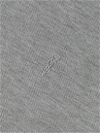 SAINT LAURENT - Cotton-Piqué Polo Shirt - Gray