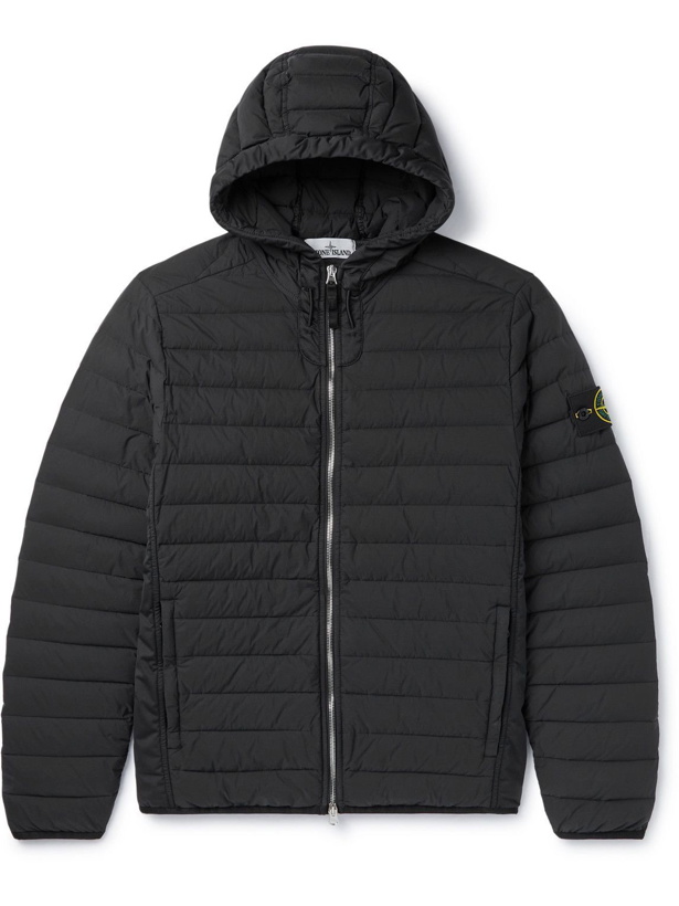 Photo: Stone Island - Logo-Appliquéd Quilted Shell Down Hooded Jacket - Black