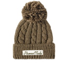 Human Made Men's Cable Pop Beanie in Olive Drab